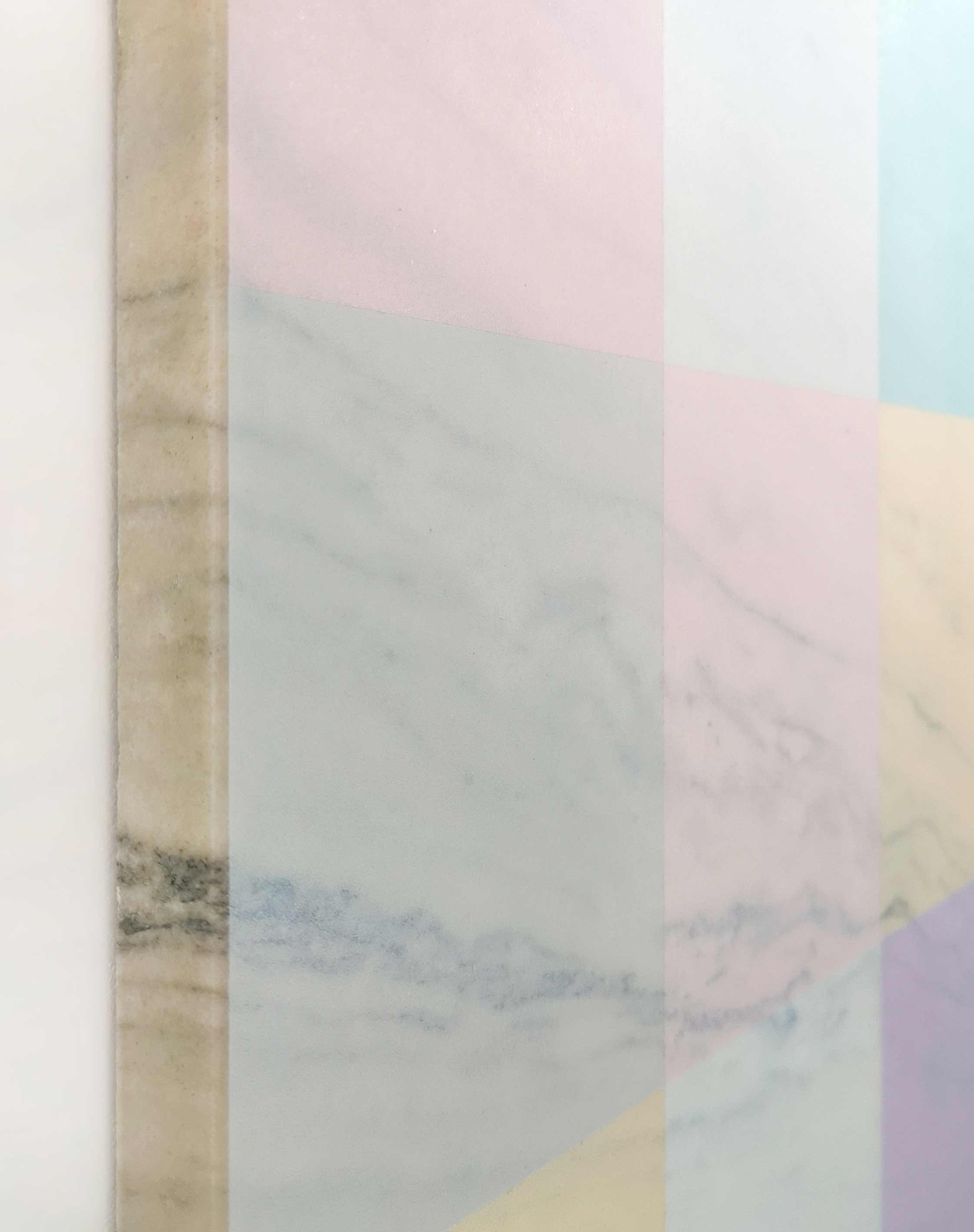 Erdélyi Gábor: Kilátás a márványra, 2022, akril, márvány, 60x45x2,3 cm, részlet, (forrás: FMC)